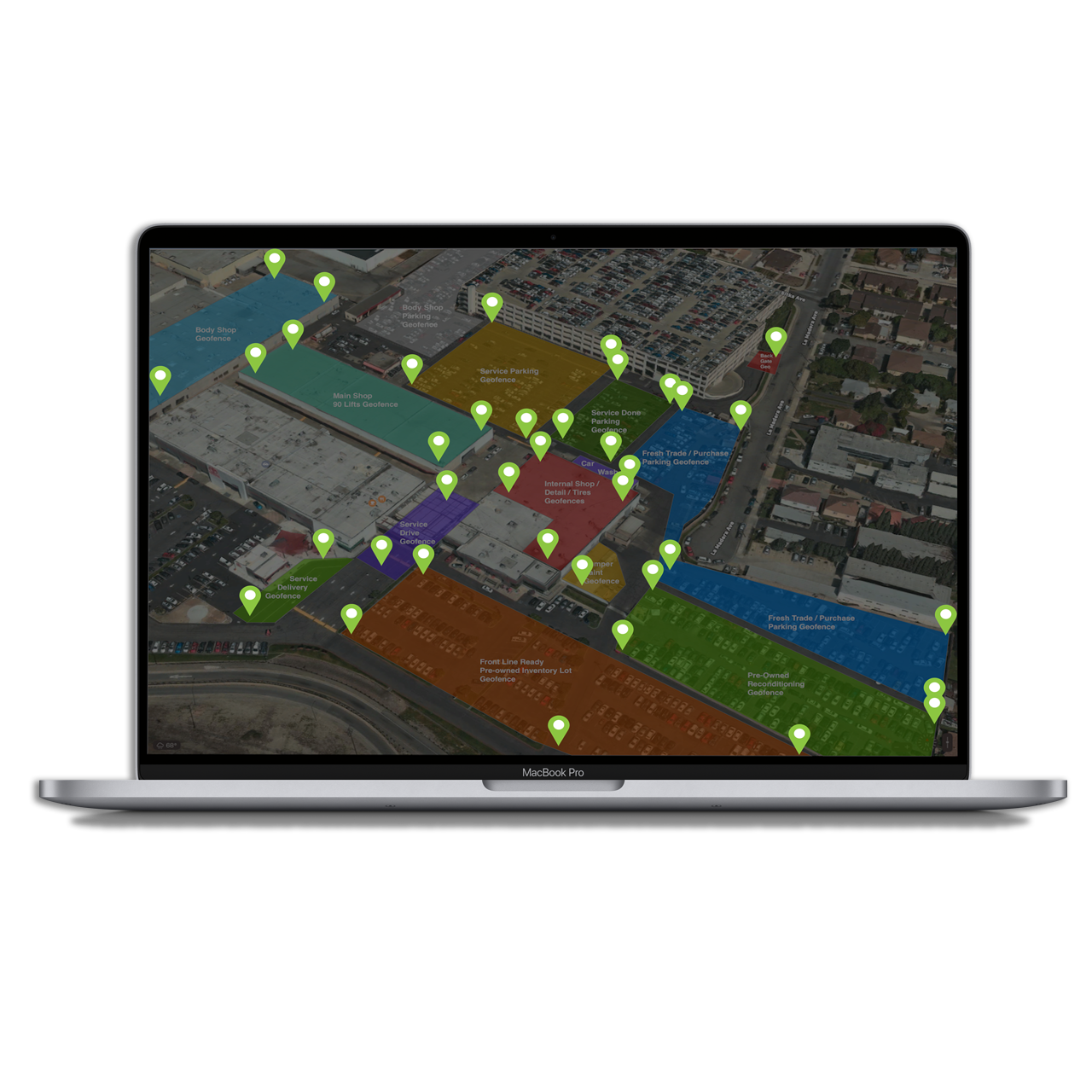 Geofences on Macbook with pins