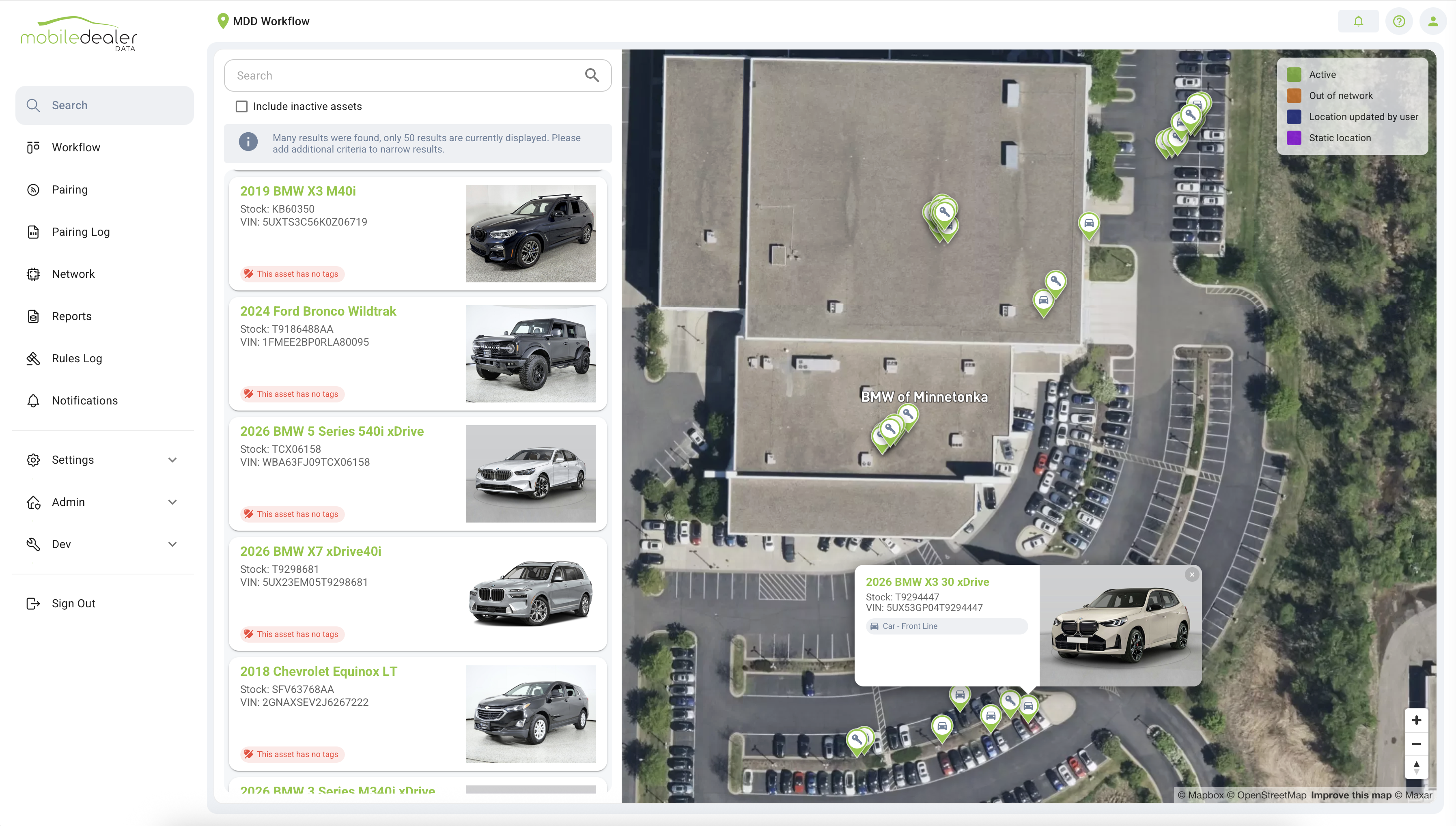 MDD Locate showing a vehicle's exact location