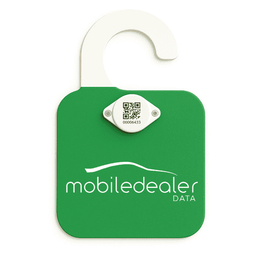 MDD reusable green tracking placard that replaces a paper hang tag